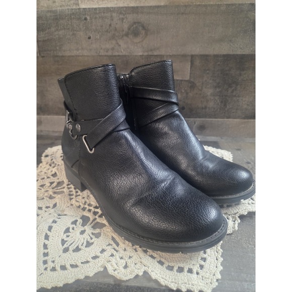 Croft & Barrow Ortholite Black Ankle Boot Side Zip Womens Sz 7 Medium - Picture 3 of 9